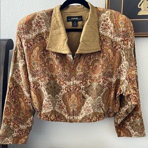 Ellen Tracy Paisley Bomber Jacket - Multicolor